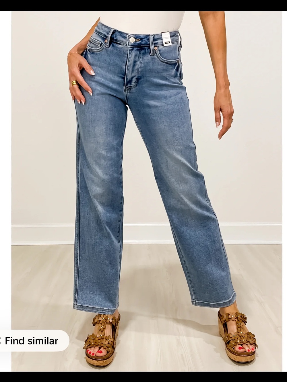 NWT sz 5/27 Judy Blue Wide Leg straight fit Jean mid rise zipper fly